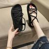 Cross Strap Gladiator Sandals for Women Summer Thick Platform Wedges Sandles Woman Casual Back Elastic Band Roman Shoes