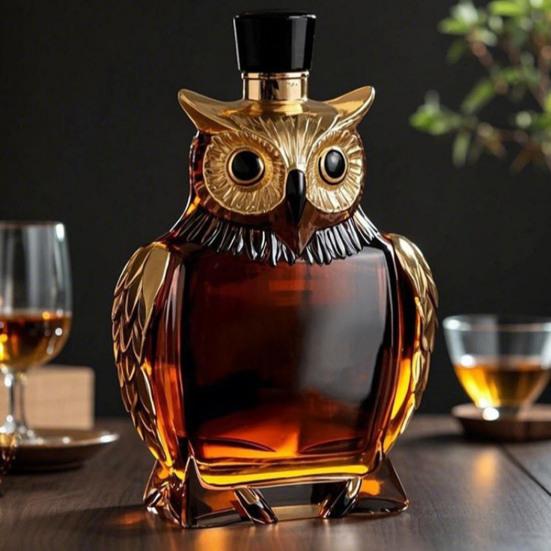 Owl Glass Whiskey Bottle Decanter Creative Owl 180/350ml Decorative Animal Liquor Storage Container