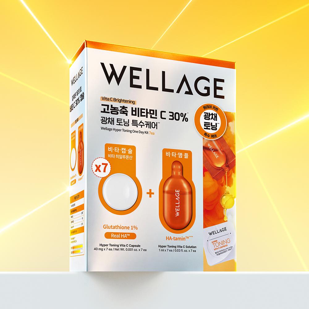    Wellage [1 Day Before The Important Day] Wellage One Day Kit 7 Capsules Ampoules  4 Types  Choose 1  Pdrn Hyal Chica Toning  Hyper Pdrn 7 Packs
