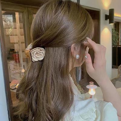 Fiore di Camelia in Raso Mollette per Capelli Clip Porta Coda di Cavallo Barrettes Romantico Fiore Pinza per Capelli per Donne Ragazze Accessori per Capelli