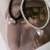 Elegant Faux Pearls Necklace Elegant  Lovely Heart Pendant Neckchain