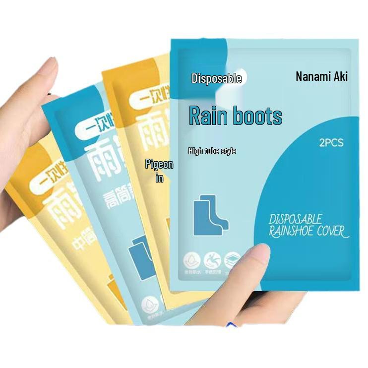 Waterproof Non-Slip Disposable Rain Boot Covers - High-Top, Wear-Resistant, Transparent Plastic Shoe Covers for Outdoor Use