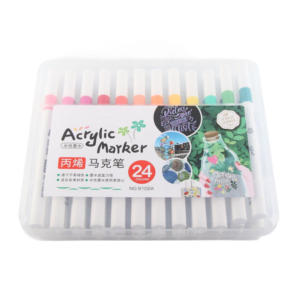 Markere pentru vopsea acrilică Acoperire puternică Uscare rapidă, rezistente la apă, butoi rotund, Markere pentru graffiti pentru sticlă