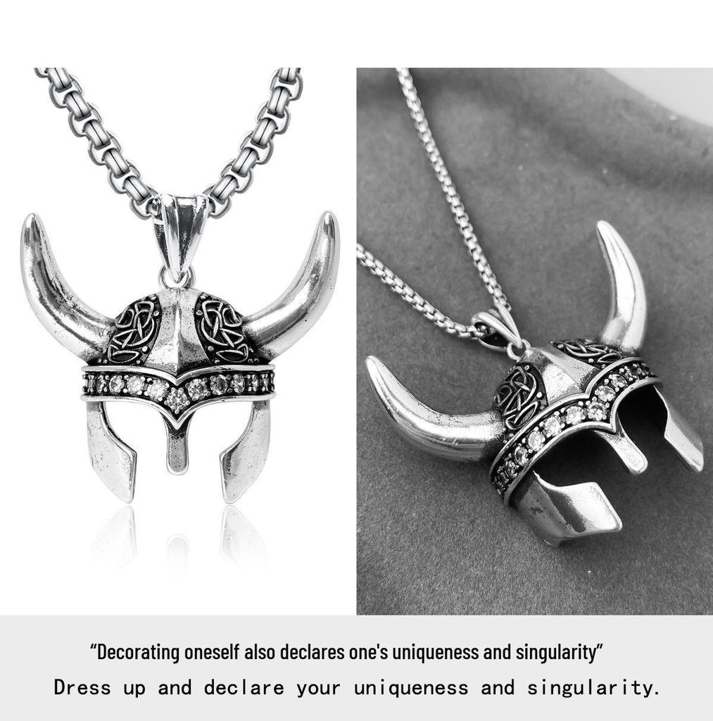 Punk Gothic Helmet Pendant Necklace - Edgy, Dark Style