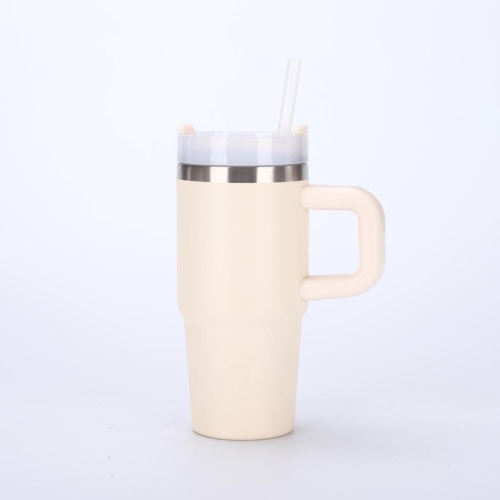 14-20oz Edelstahl-Thermosbecher mit Griff und Strohhalm