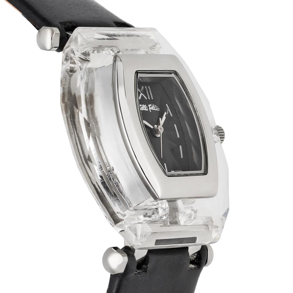 Folli Follie 39mm Women's Watch WF6L083SPK-BK, Silver Dial, Stainless Steel, Mineral Glass, Quartz Movement, Water Resistant, Black [Parallel Import]