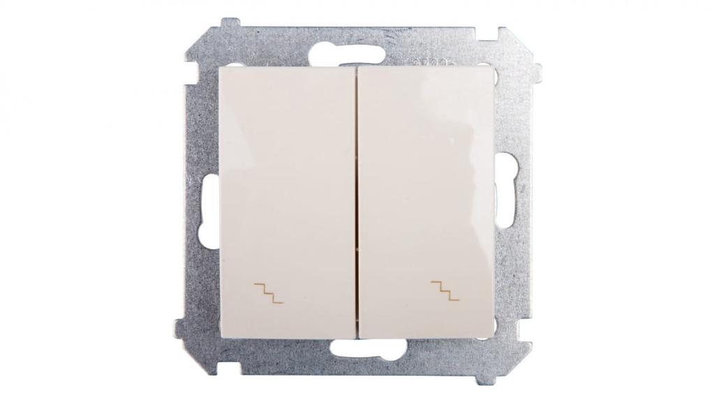Simon 54 Double Stair Switch with Illumination Cream Dw6/2L.01/41