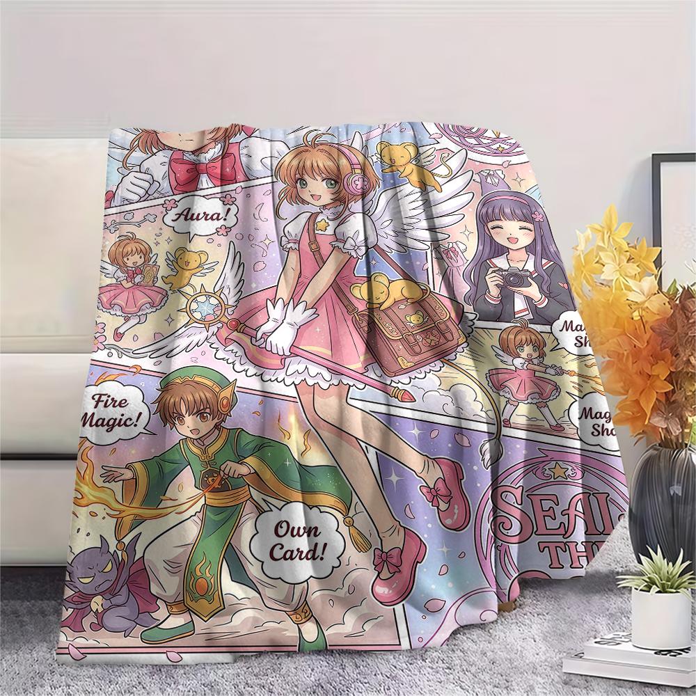 Cute Cardcaptor SakuraPrint Flannel Blanket, High quality Comfortable for All Seasons, Home Decor, Warmth and Comfort
