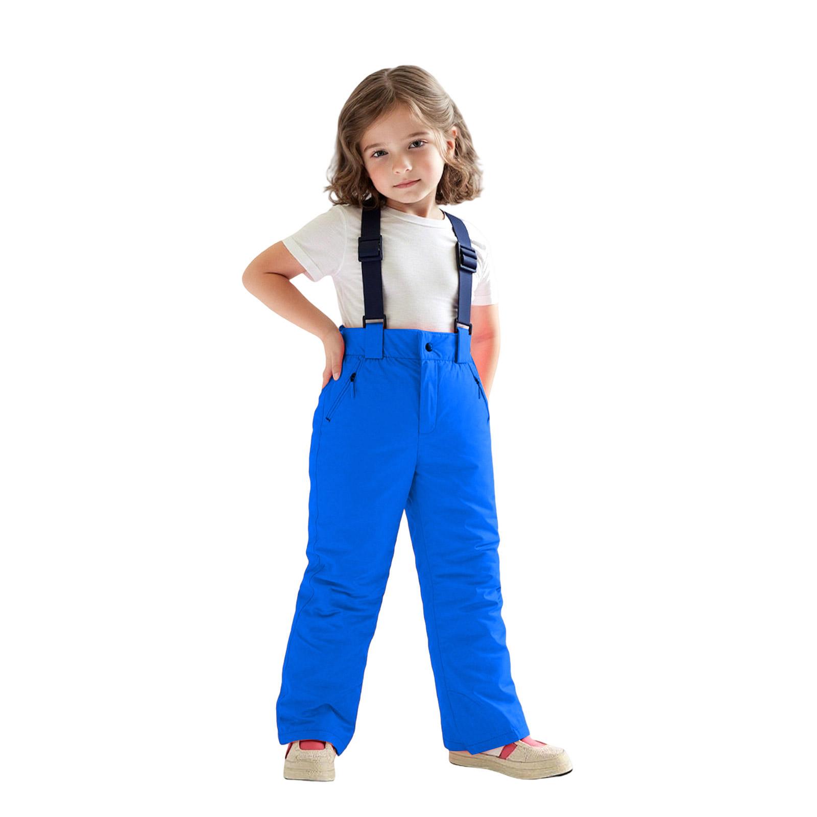 

Kids Ski Pants - Windproof Snow Overalls 160 синій