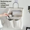 Hanging Storage Bag Large Capacity Multiple Compartments Wardrobe Desktop Fabric Bag Magazine Book Organizer