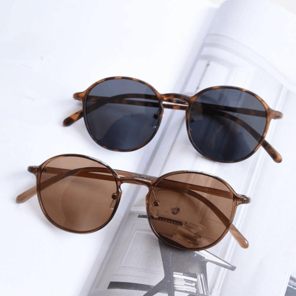 Round Frame UV Resistant Glasses Classic Driving Sunglasses Lightweight Casual Eyewear  Travel