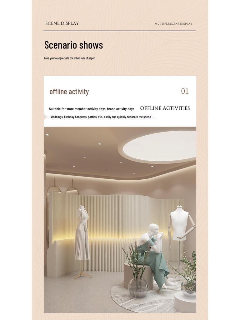 Glow Paper Folding Screen for Office, Living Room, Partition, Entryway, Rental Homes, Salons & Fences