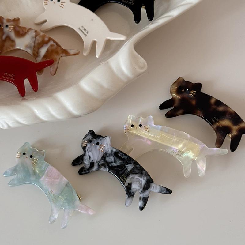 Korea Cute Cat Hair Clips Hairpin for Women Girls Students Crab Headband for Washface Y2K Hair Accessories Headwear Ornament