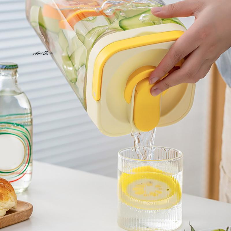 2/2.5/3.5L Cold Water Kettle with Faucet Plastic Drink Dispenser for Refrigerator Fruit Tea Bucket Liquid Beverage Container