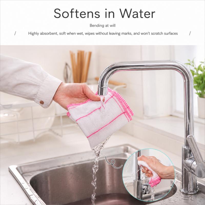Kitchen Towels Cotton Dishcloth Super Absorbent Non-stick Oil Reusable Cleaning Cloth Daily Dish Towels Household Scouring Rags