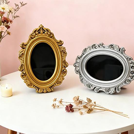 Vintage Photo Frame Refrigerator Magnet DIY Oval Picture Holder Decorative Fridge Magnet Home Kitchen Office Whiteboard Decor
