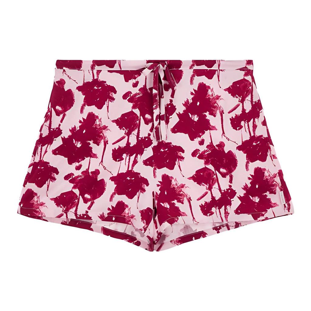 Calvin Klein Floral Print Lace-Up Casual Shorts Women Shorts Pink QS6029-IXB