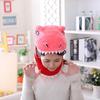 PP Cotton Doll Plush Dinosaur Hat Green Plush Shark Hat Headgear Dinosaur  Christmas Gift