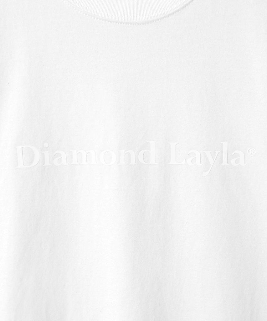DIAMOND LAYLA Silicone Logo Short Sleeve T-Shirt T77 White