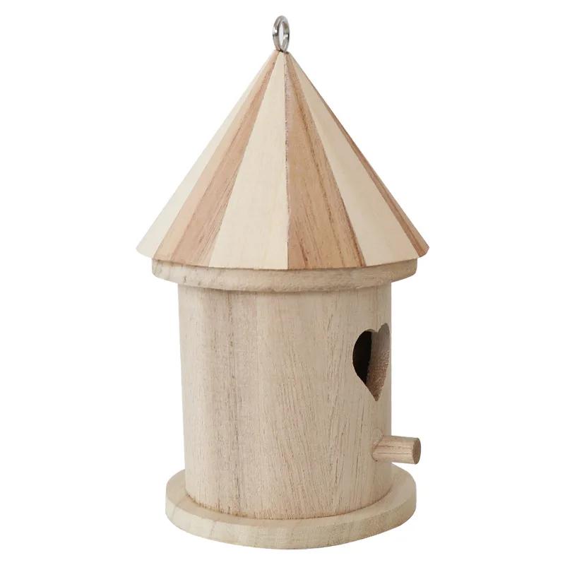 Wooden Hummingbird House Wild Bird For Outdoor Garden Yard Balcony Hanging Feeder Decoration Swallow Sparrow Nesting House