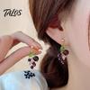 Summer Aesthetic Jewelry 1 Pair Grape Earring for Women, Cute Fruit Dangle Drop Earrings, Unique Shaped Earrings 3D Purple Gifts Party Everyday