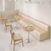 Wall-Mounted Sofa & Table Set for Milk Tea Shop with Natural Wood Style