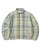 Big Plaid Flannel Jacket Blue Grey