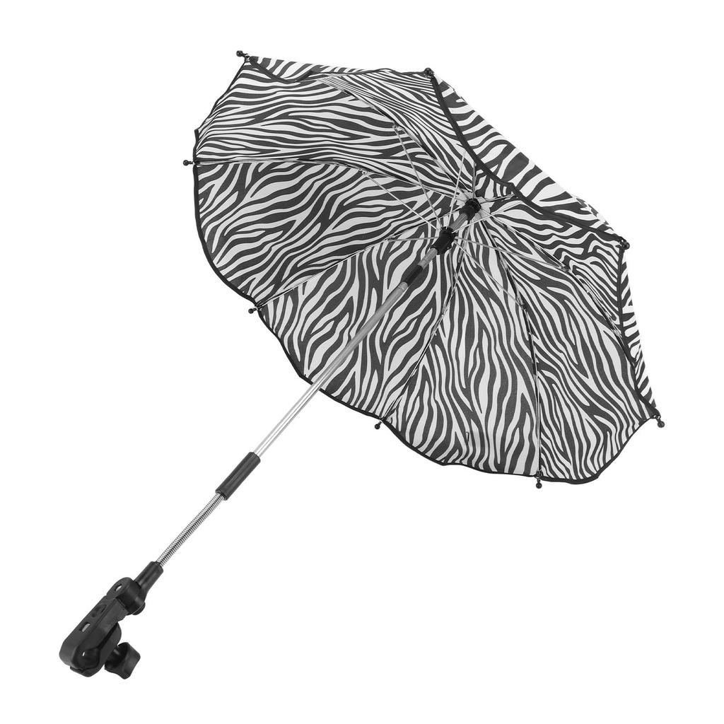 14in Universal Stroller Parasol with UV Protection Adjustable Baby Stroller Umbrella Zebra Stripe