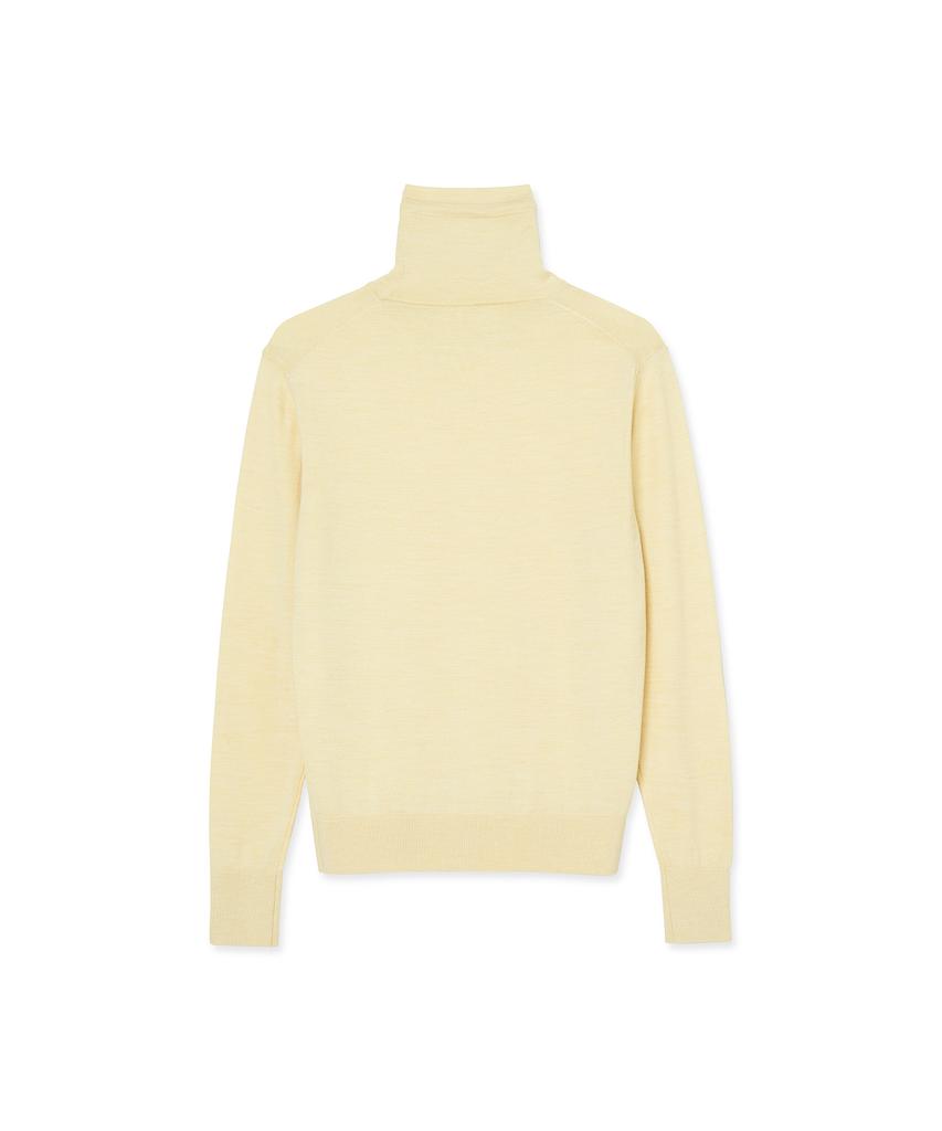 IOLO String Wool Silk Turtleneck_Butter
