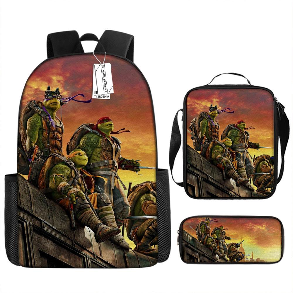 Teenage Mutant Ninja Turtles Children'S School Bag Elementary School Student Cartoon Breathable Backpack Cute Burden Reduction Cool Printed Backpack