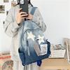 Sac à dos Original en Jean à Changement Graduel Étoilé pour Collégien Étudiant Universitaire Sac d'École Vintage Sac à Dos Polyvalent de Voyage
