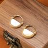 SUYU Zircon Retro Niche Geometric Double-sided White Earrings Elegant And Simple Women's Light Luxury Earrings