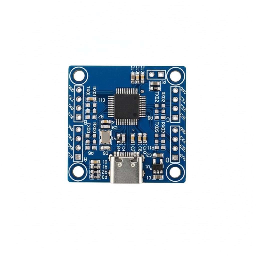 

CH9344 USB to 4-Channel TTL 4-Channel USB to Serial Downloader UART Transceiver 10*10*2 білий