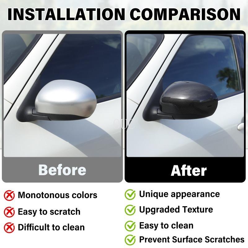 ABS Carbon Fiber Car Side Rearview Mirror Decorate Cover Trim For Nissan Juke  2010-2014/For Infiniti ESQ Exterior Accessories