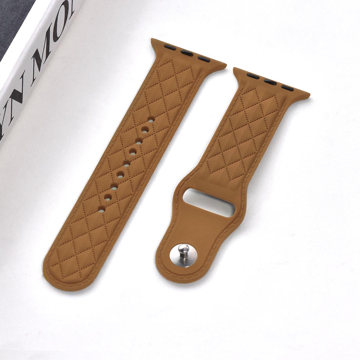 

Совместимый силиконовый ремешок с ромбовидным узором для Apple Watch S10/9876SE Ultra 42/44/45/46/49mm