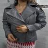Noora Women's GREY Genuine Lambskin Leather Biker Jacket, Stylish Motorcycle Slim fit Leather Jacket, Clubbing Jacket for Movie Date, Gift Fr Winter