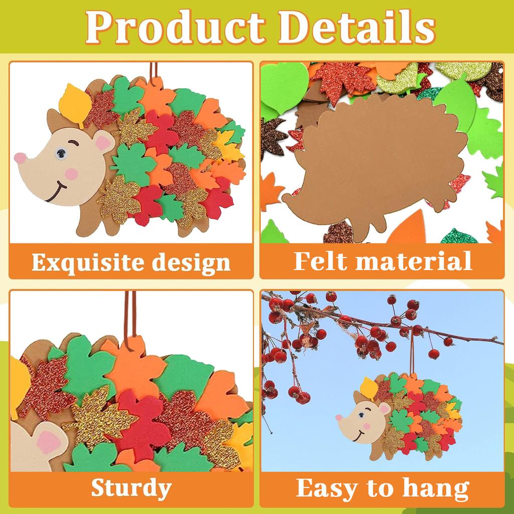 8pcs Hedgehog Foam Stickers Hedgehog Crafts Diy Sticker Autumn Art And Craft For Birthday Gifts Fall Thanksgiving Decoration