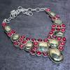 Pyrit Achat, Granat Handgefertigt 925 Sterlingsilber Schmuck Halskette 18" o1s14