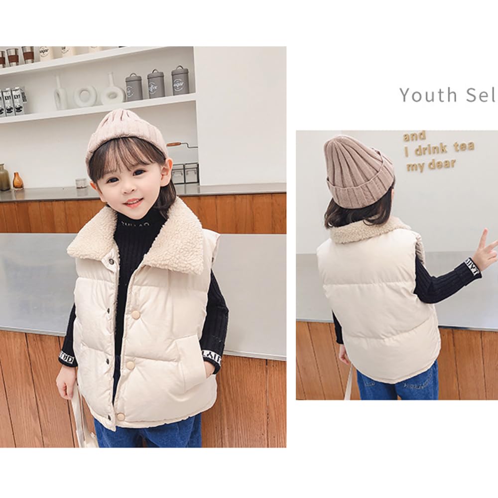 WonKin Down Padded for Boys and Thick Fur Fleece Perfect for Snow and Perfect for School or Size Kids' Vest, Jacket/Cardigan/Jumper Girls, Collar,