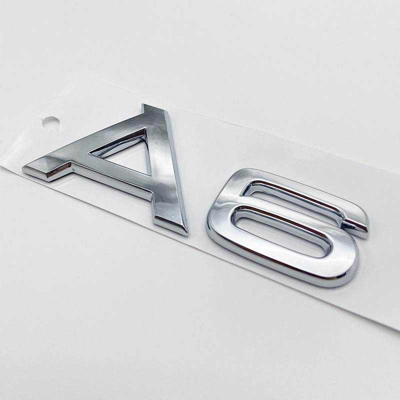 3D Chrome Glossy Black ABS TDI TFSI Car Rear Emblem Sticker for S A1 A3 A4 A5 A6 A6L A7 A8 S3 S6 Q3 Q5 Q7 TT S RS