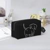 Dachshund Print Black Storage Bag Travel Cosmetic Bags for Women Men Work Makeup Pouch Toiletry Bag Waterproof with Zipper