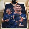 1 Stück C Ronaldo Aufdruck Flanelldecke, Hohe Qualität, Bequem für alle Jahreszeiten, Heimdekoration, Wärme und Komfort, Perfekt für Weihnachtsgeschenke