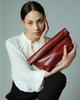 Vintage Women Clutch Bag Soft Pu Leather Lady Evening Bags Trend Party Girl Envelope Bag Fashion Burgundy Clutches Purse