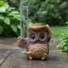Resin Animal-Shaped Rain Gauge With Tube Creative Resin Rain Gauge Sculpture Outdoor Garden Decorative Ornament