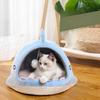 Closed Four-season Universal Kitten Nest High Rebound PP Cotton Windproof Warm Cat House Bed Soft Crystal Velvet Pet Nest