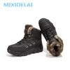 MIXIDELAI  New Men Boots Winter Outdoor Sneakers Mens Snow Boots Keep Warm Plush Boots Plush Ankle Snow Work Casual Shoes