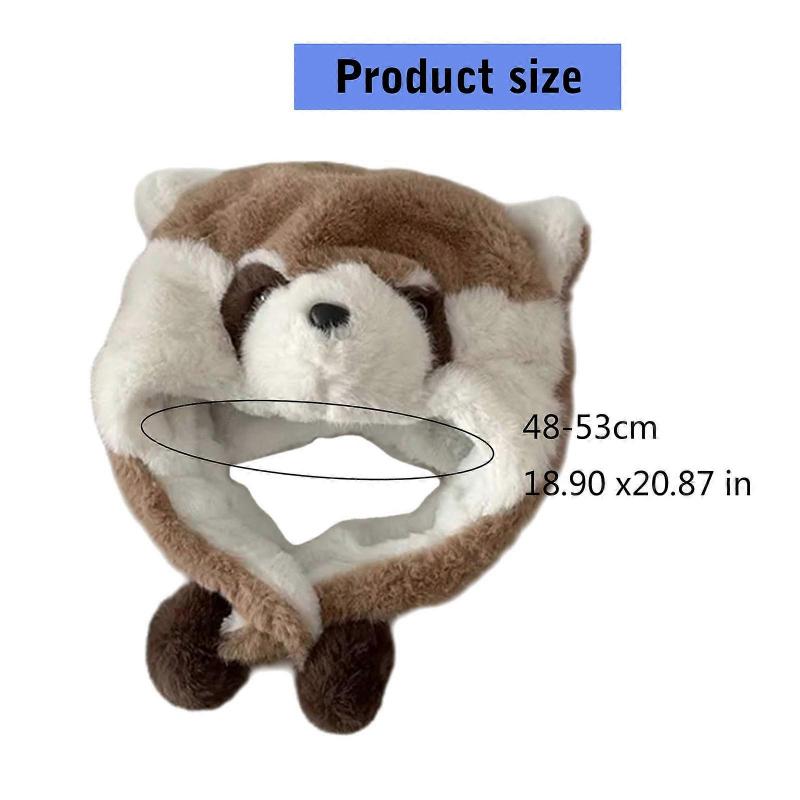 Kids Earflap Hat Autumn Winter Caps Lovely Lesser Panda Hat for Outdoor Traveling Skiing Windproof Ear Protection Caps  Orange
