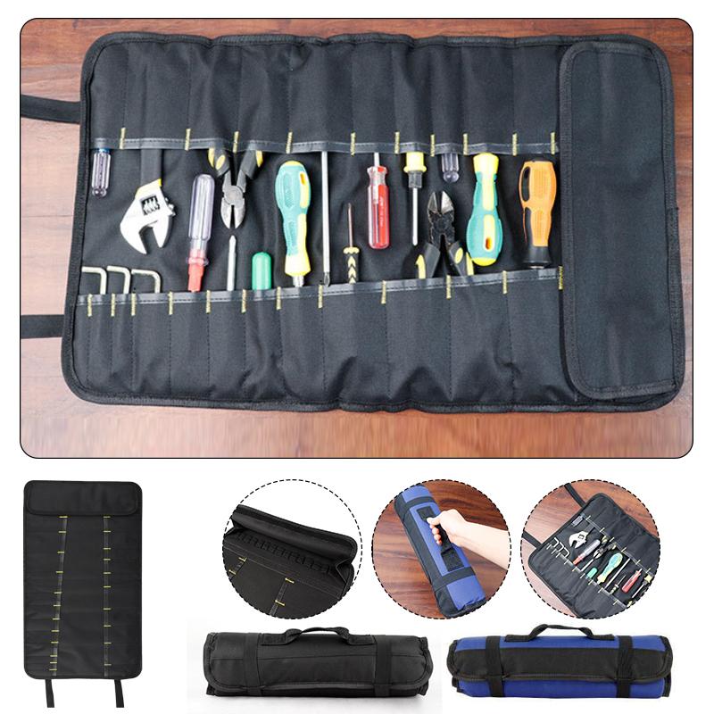 Chef Knife Bag Roll Bag Carry Case Bag Canvas Kitchen Knife Storage Bag Cooking Portable Durable Organizer Storage Pockets