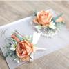 Silk Boutonnieres Flowers Artifical Groom's Chest Flower Wrist Corsage  Wedding Accessories