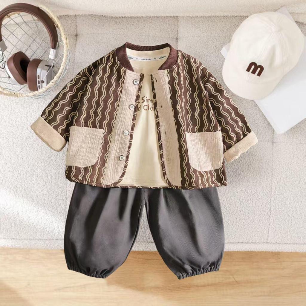 Jungen 2025 Frühling & Herbst Modisches Dreiteiliges Kleinkind-Outfit-Set